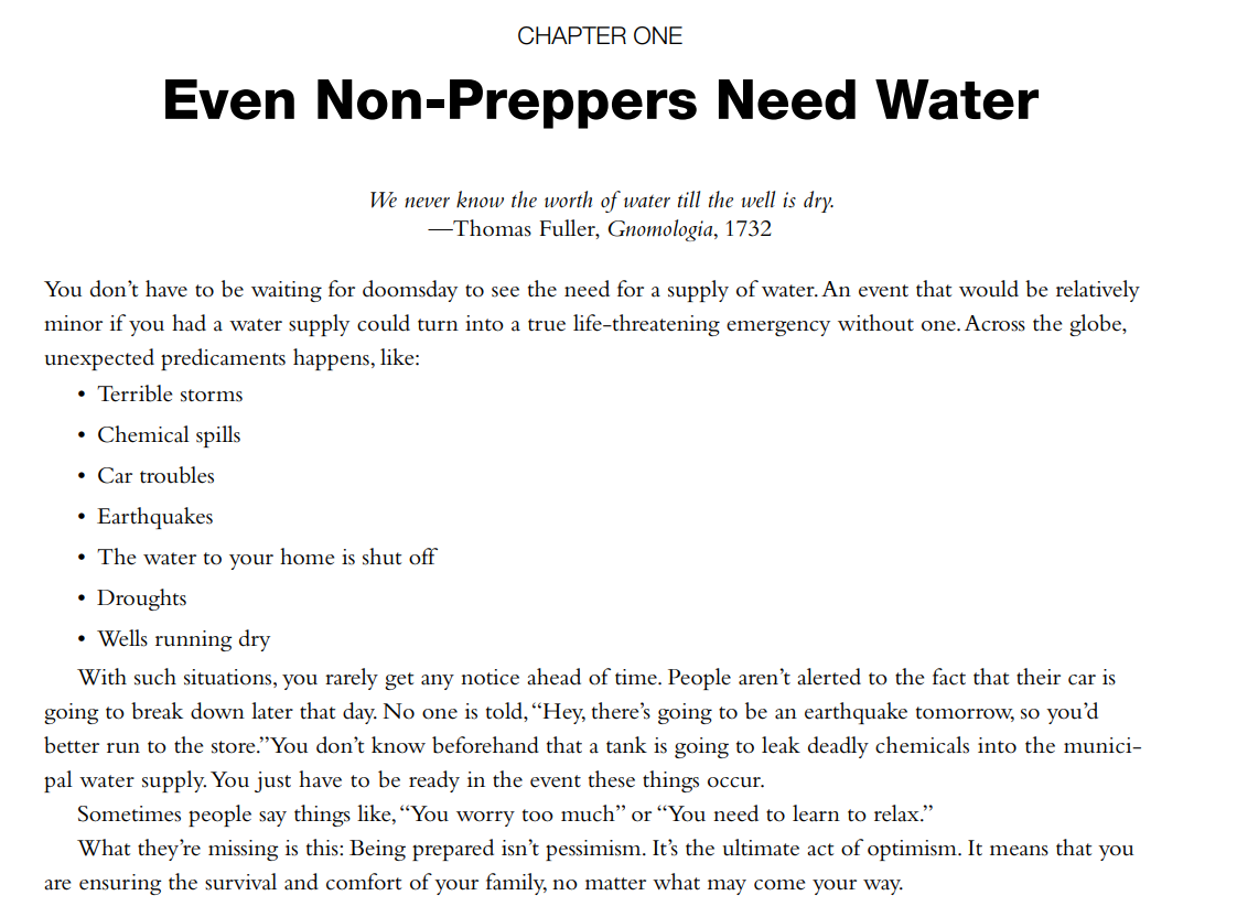 Prepper Water Survival Guide Book Cover with Essential Tips for Water Preparedness