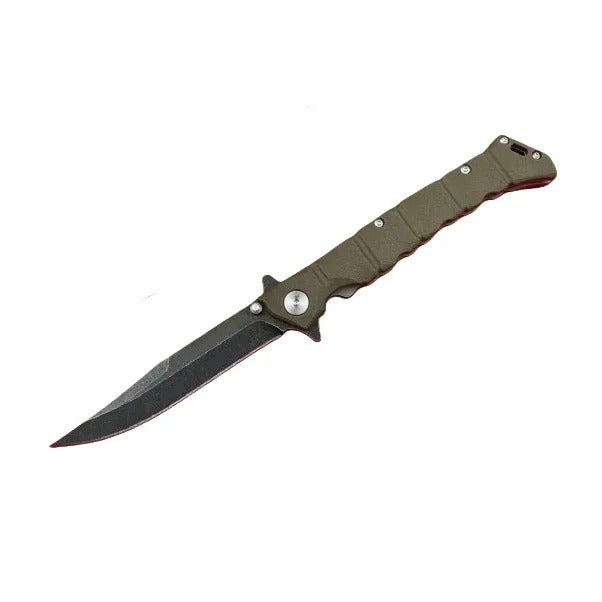 Tactical professional survival knife with a rugged handle, designed for outdoor adventures and emergency situations