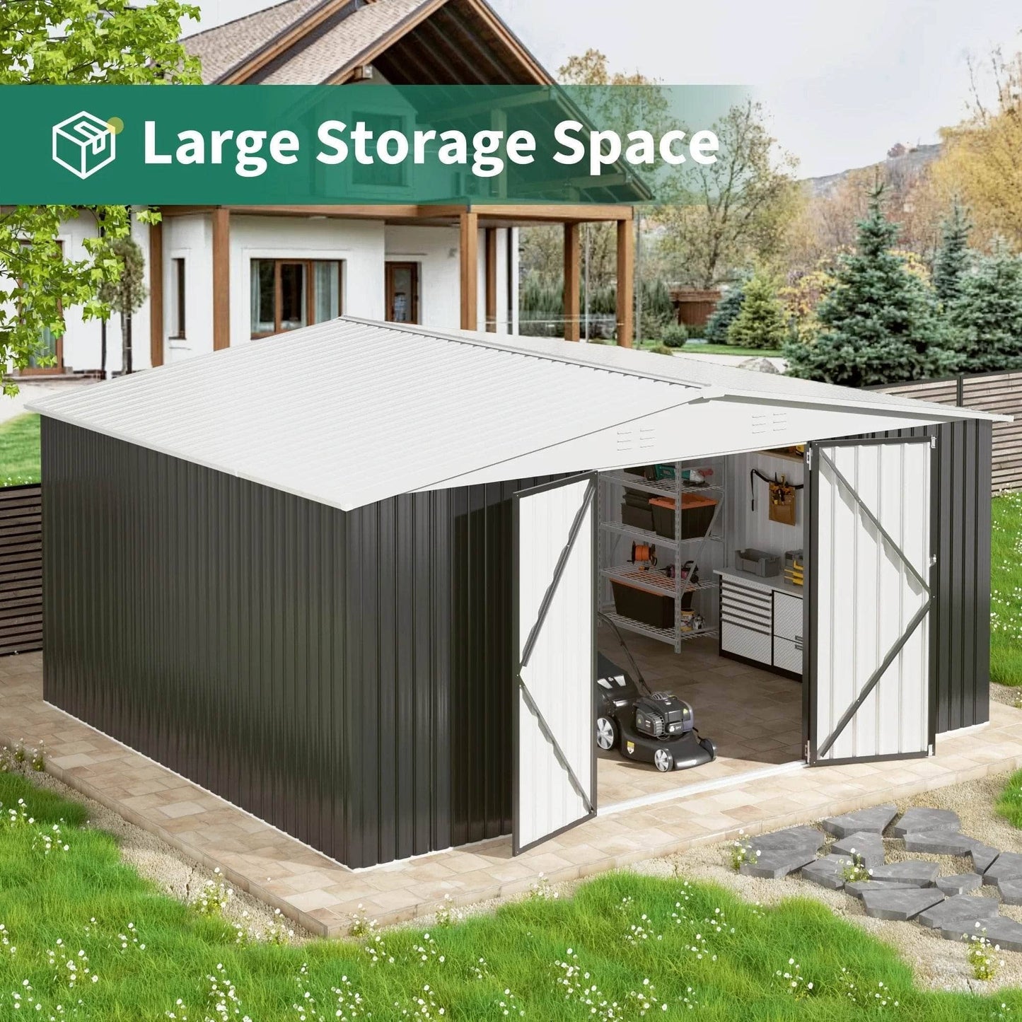 Outdoor Lockable Steel Storage Shed - Military-Outdoors.com