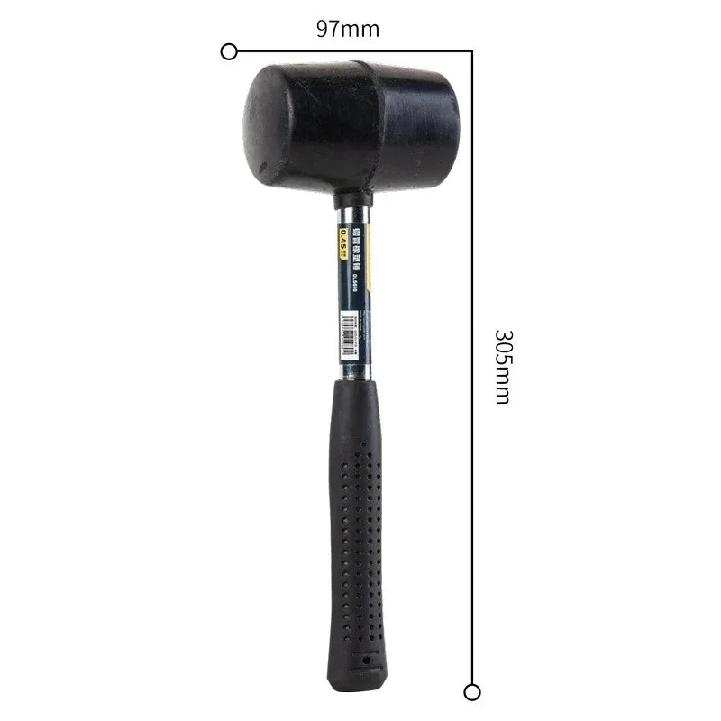 Rubber mallet hammer with a durable handle for outdoor use