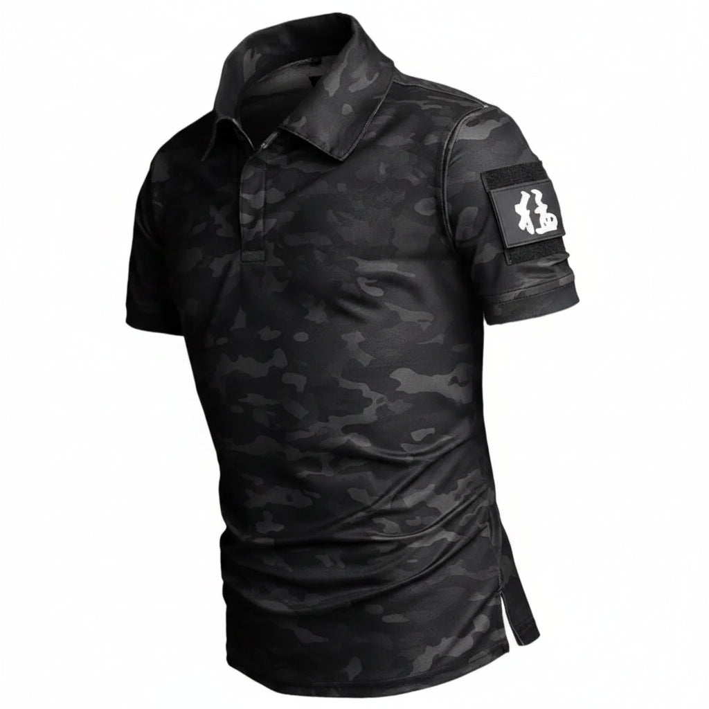 Black camouflage Short Sleeve Outdoor Shirt for Versatile Use