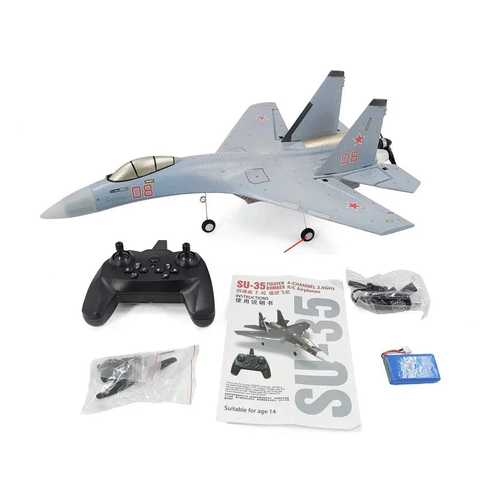 Su-35 remote control aircraft with controller and accessories for outdoor flying fun