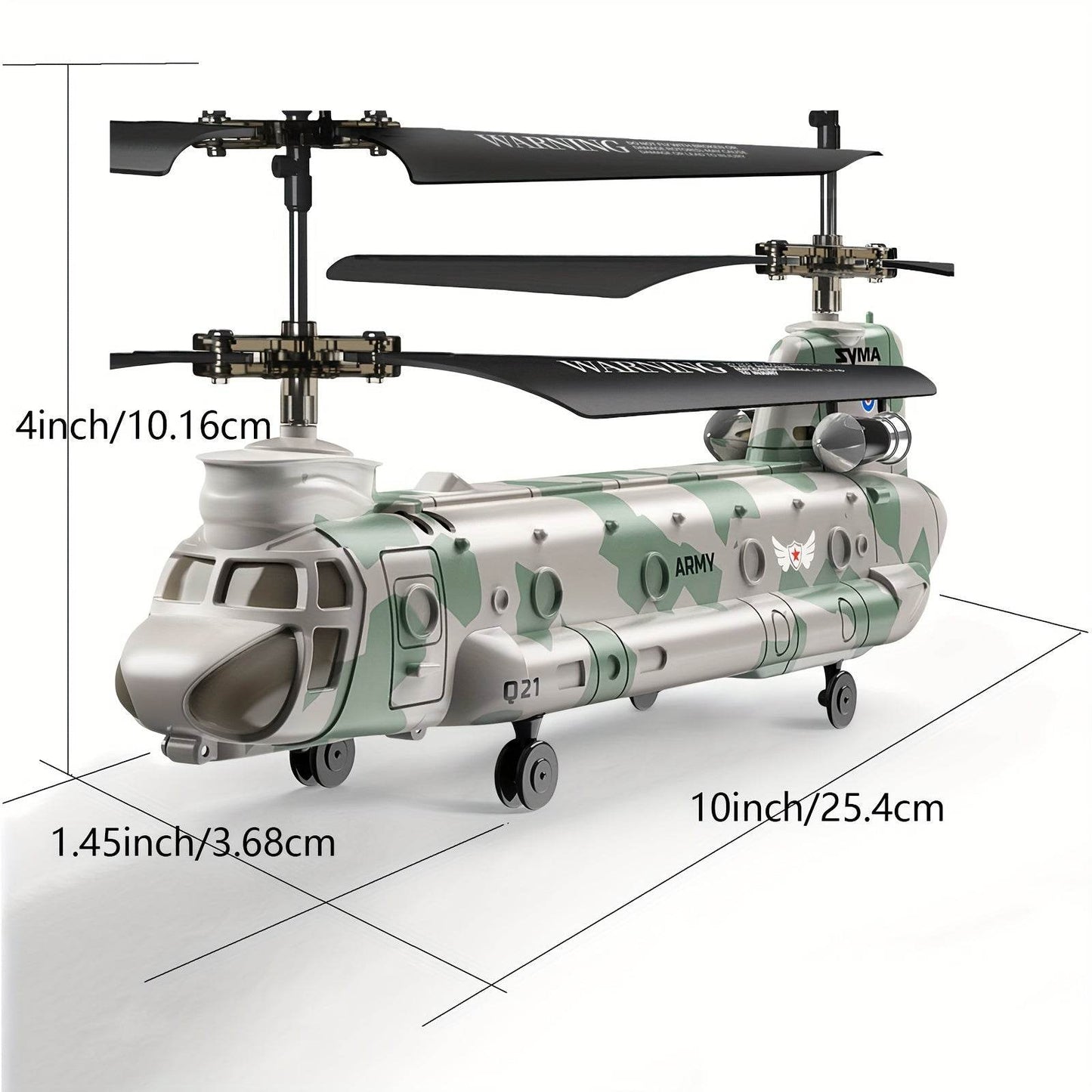 Q21 Dual Propeller Military Transport Helicopter RC Toy - Military-Outdoors.com