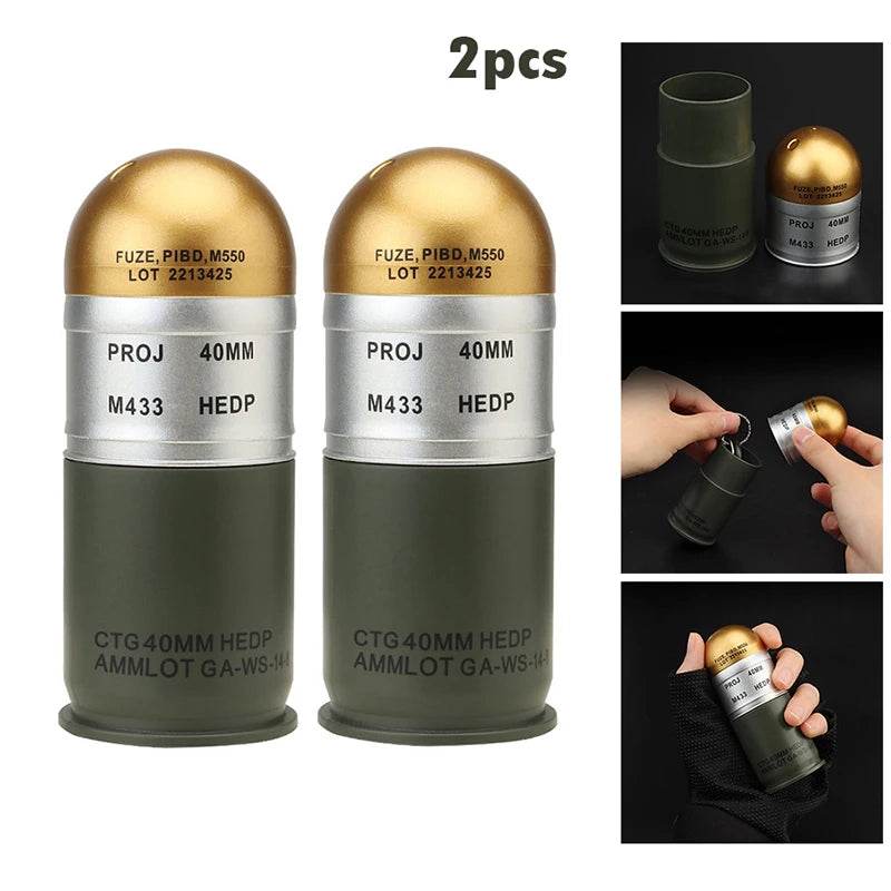 Set of 2 dummy grenade model replicas with realistic design for military and outdoor enthusiasts