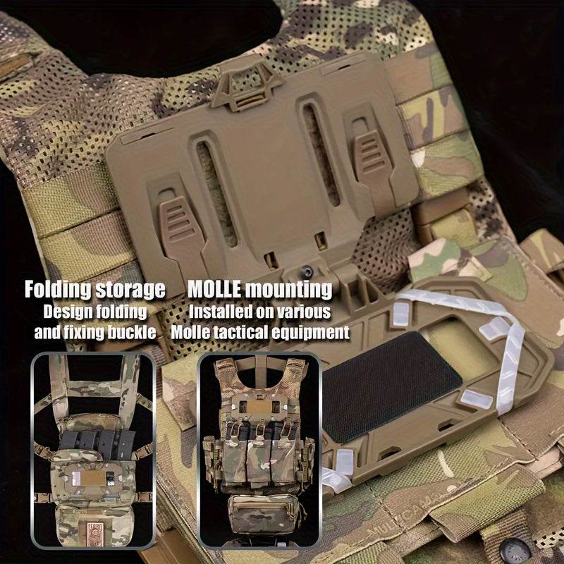 Military Tactical Vest Phone Holder in Tan with Molle attachment for secure storage