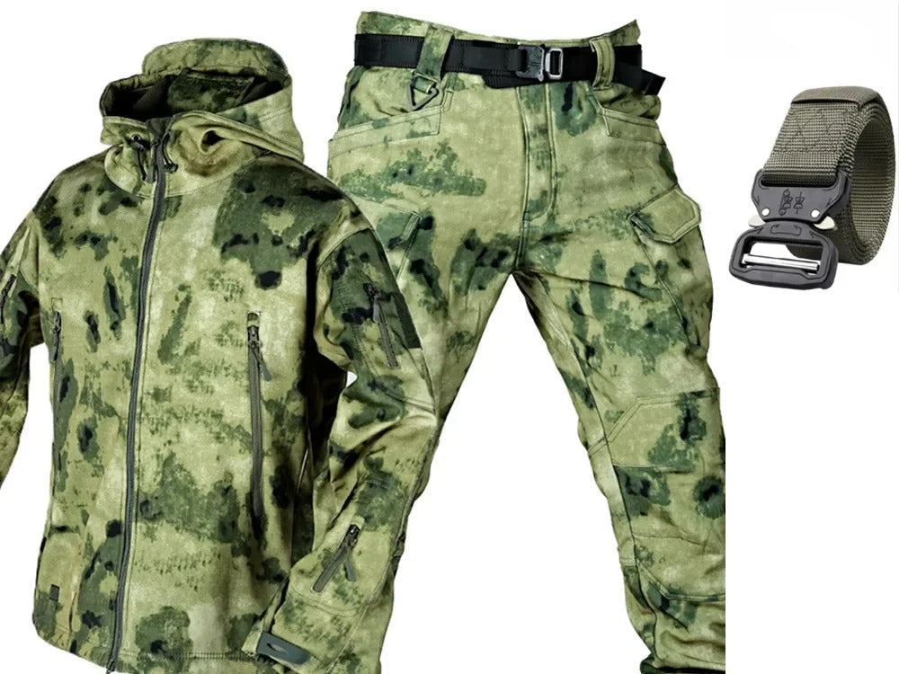 Tactical winter suit waterproof with camouflage jacket and pants for extreme weather conditions
