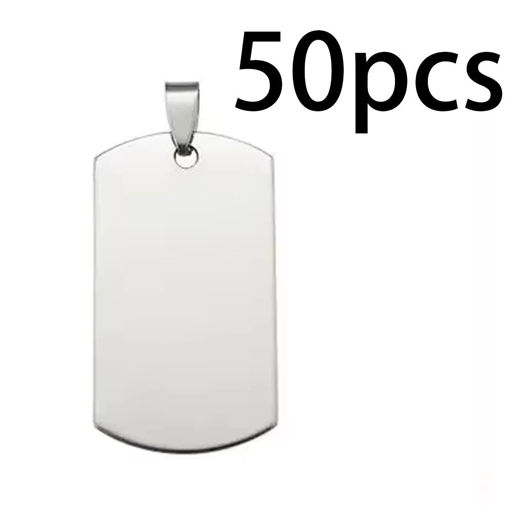 50pcs Lot Blank Army Dog Tags for Laser Engraving Military-Outdoors.com