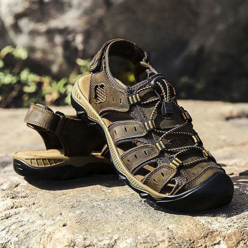 Military-Outdoors Big Size Leather Sandals - Military-Outdoors.com