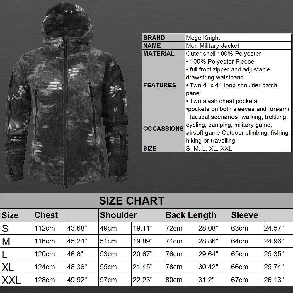 Military Fleece Warm Camouflage Mens Hoodie - Military-Outdoors.com