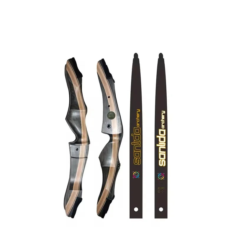 Wood recurve bow with a smooth finish and ergonomic grip for enhanced archery performance