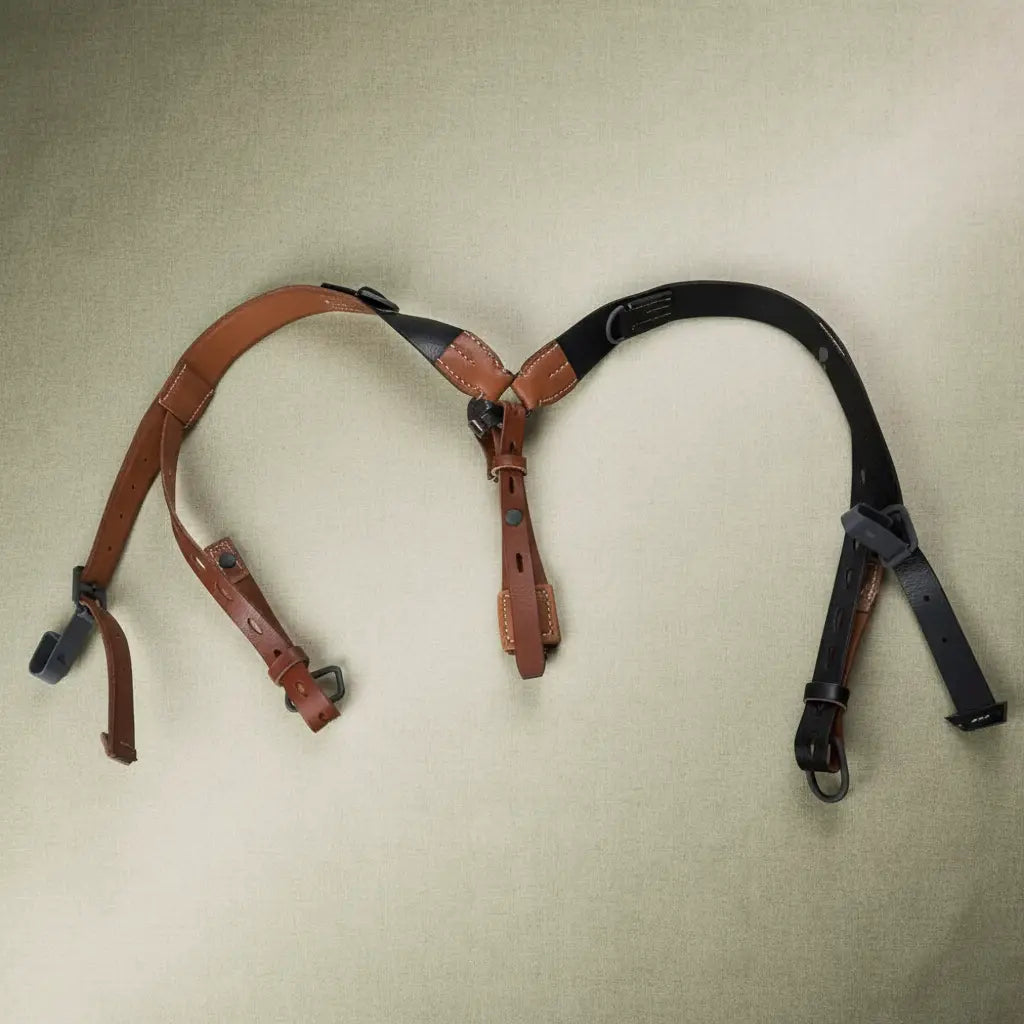 WW2 German Army Leather Y-STRAP Suspenders - Military-Outdoors.com