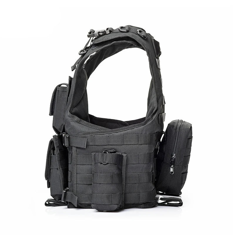 Yakeda tactical outdoor vest with multiple pockets and adjustable straps for outdoor activities