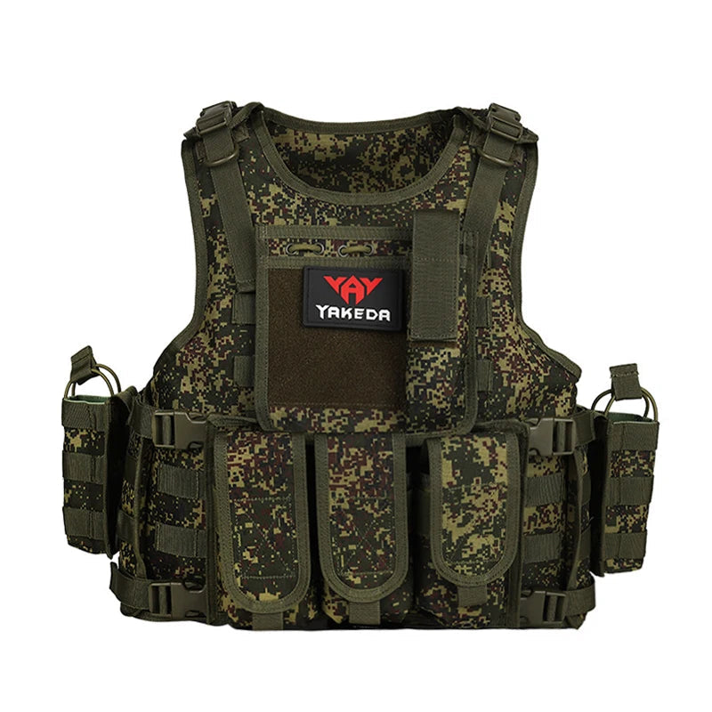 Yakeda Tactical Outdoor Vest in Camouflage with Multiple Pockets for Carrying Gear