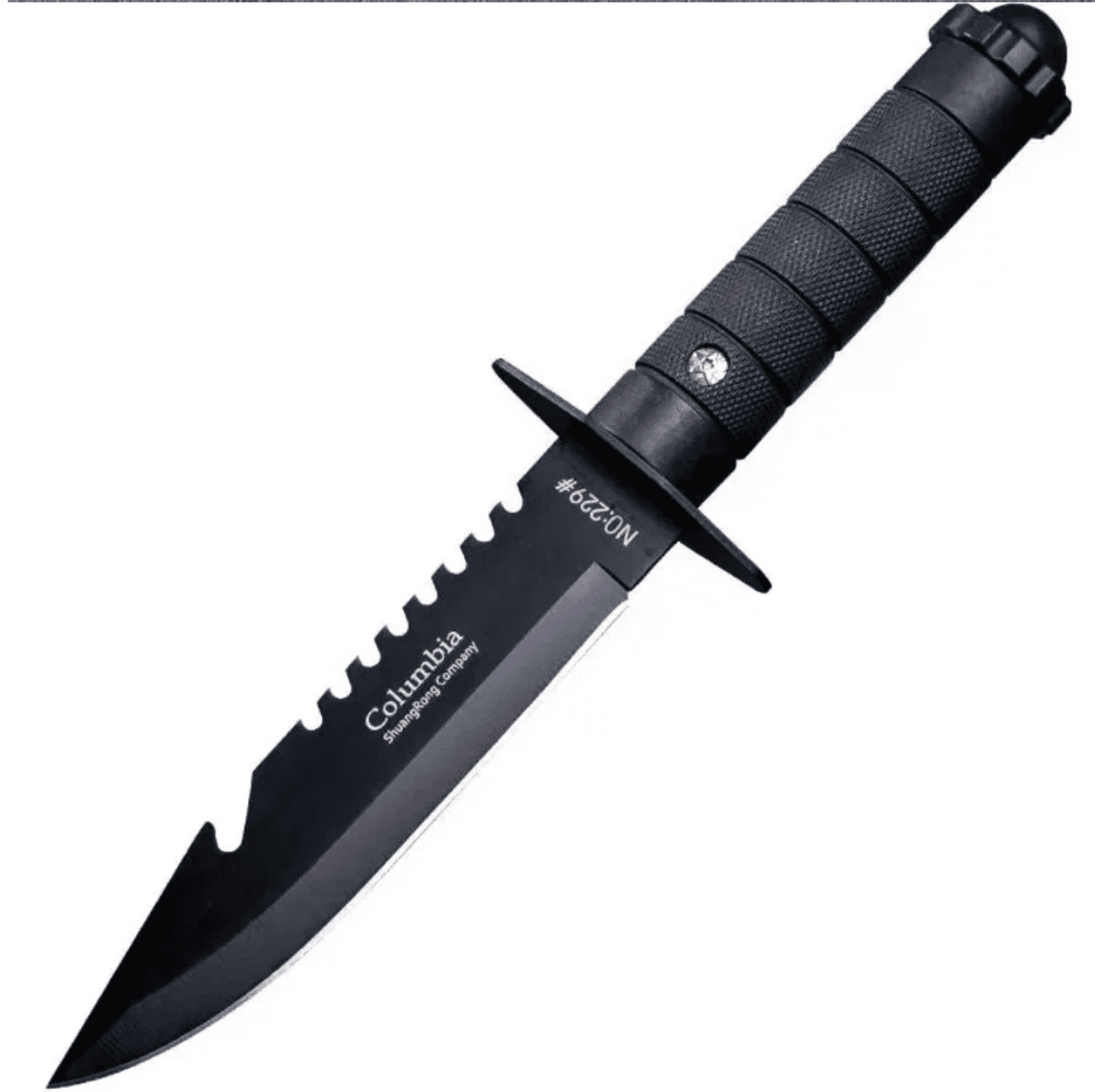 Collection of tactical survival knives, featuring durable designs for outdoor activities and military use