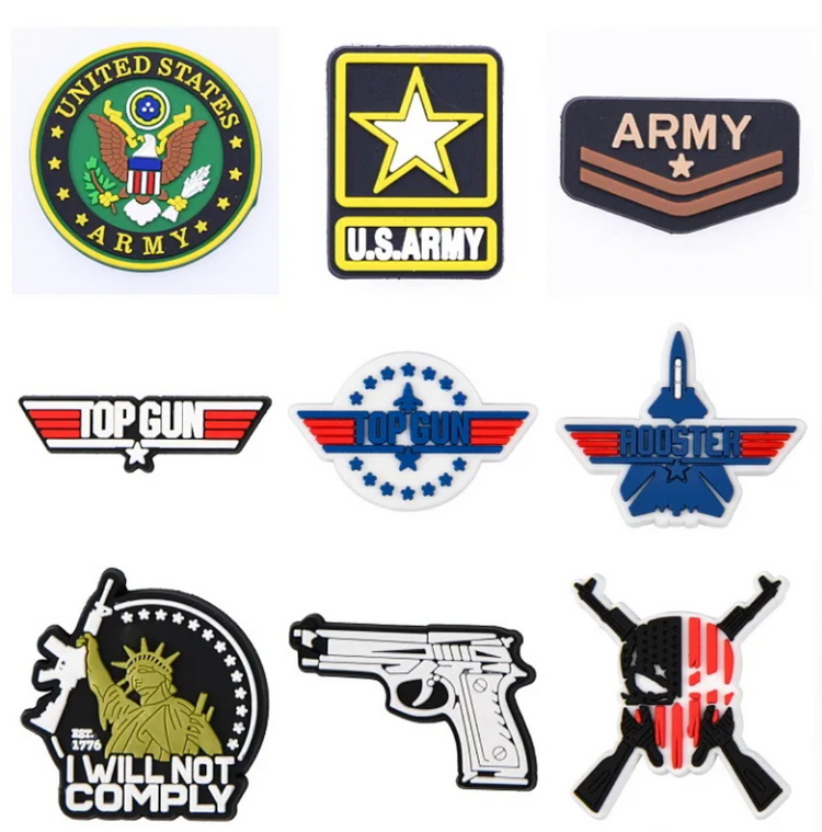 Collection of Emblems and Badges for Uniforms Featuring Military Patches and Authentic Designs