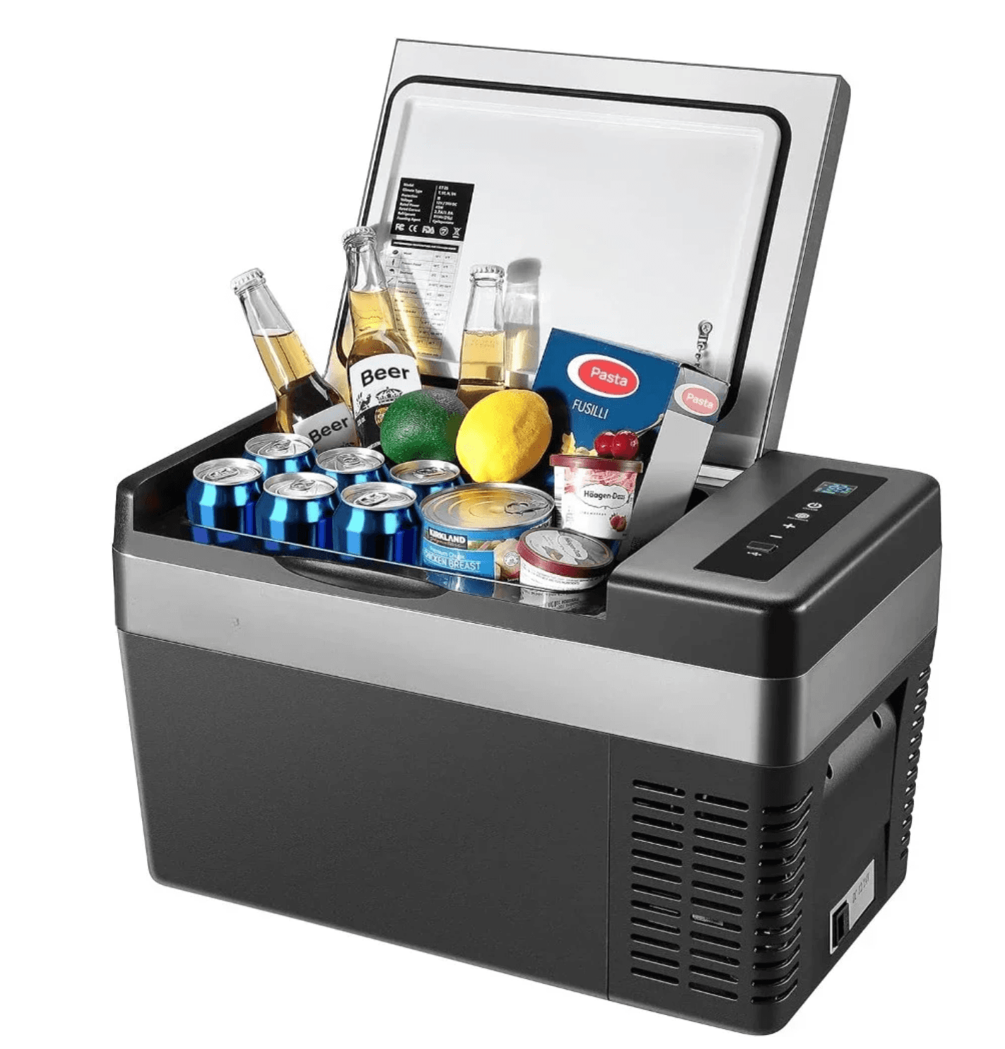 Durable outdoor coolers filled with drinks and snacks, showcasing their spacious design and functionality