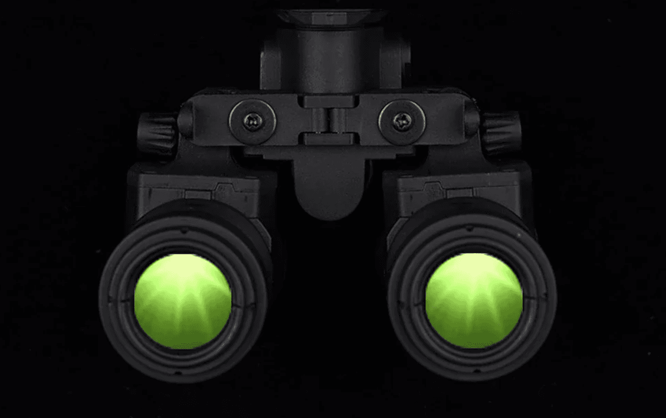 High-tech military night vision equipment with dual lenses for enhanced low-light visibility