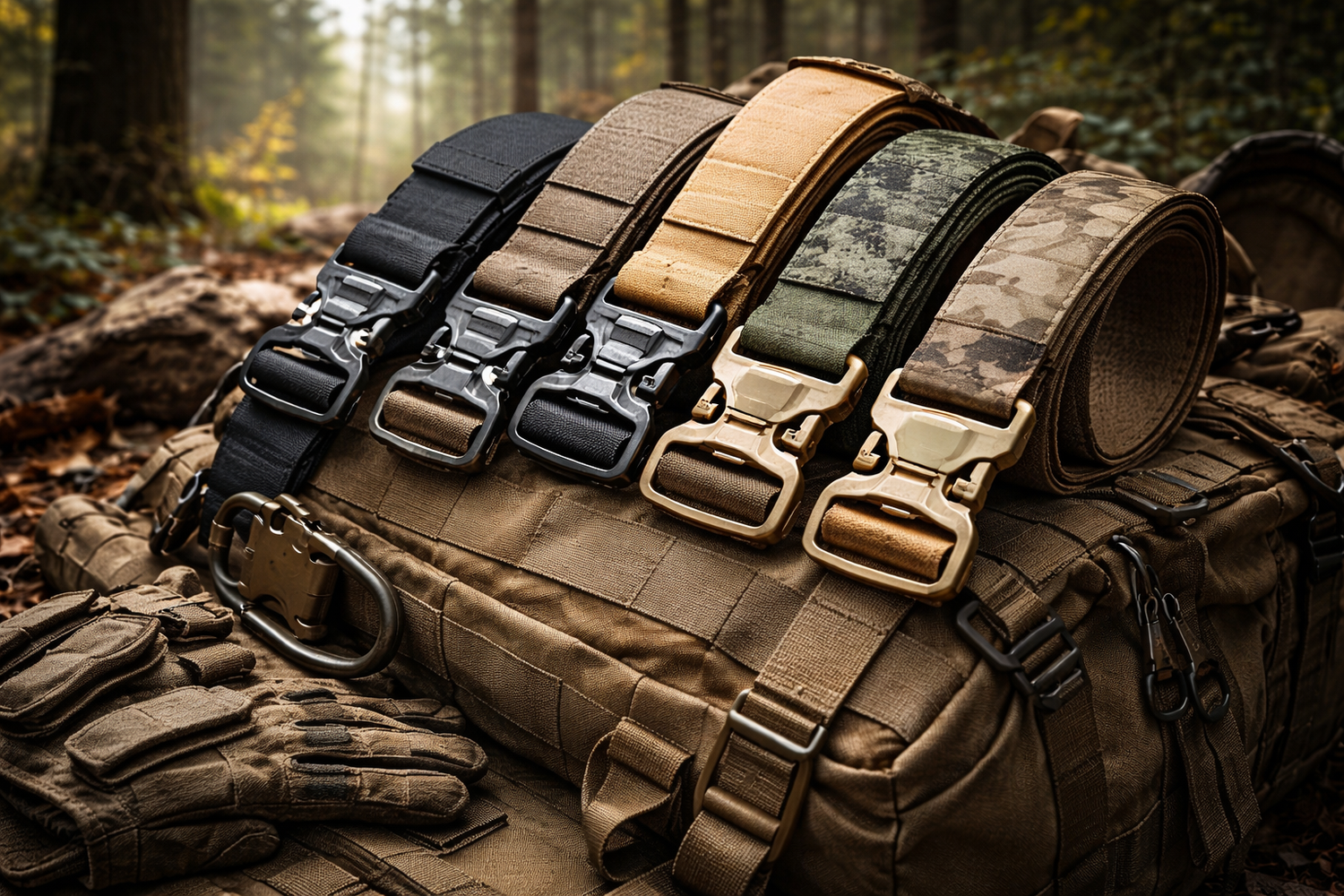 Durable outdoor adventure belts in camouflage design for all outdoor activities