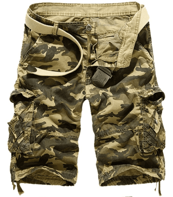 Military camo shorts featuring a comfortable fit and multiple pockets for practical use