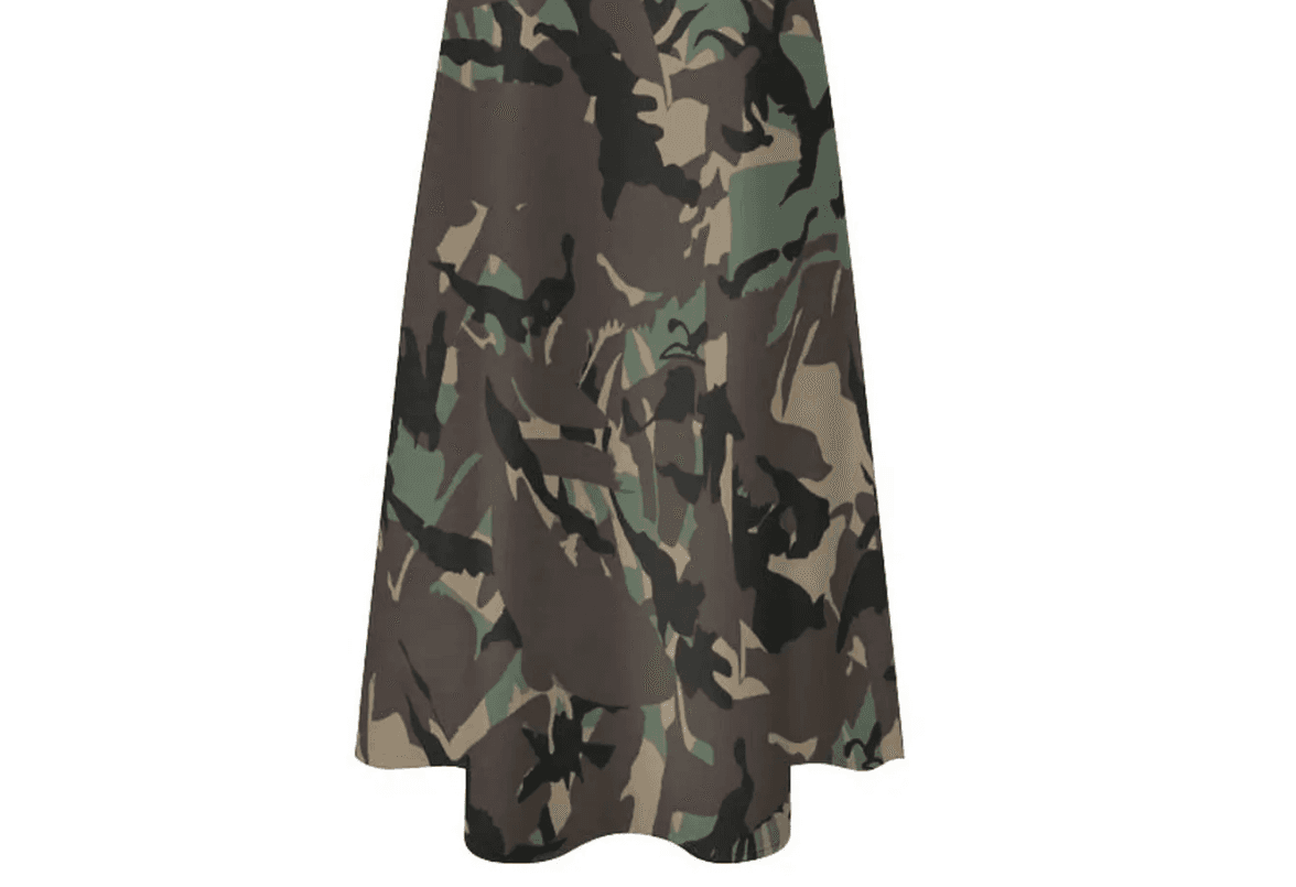 Military style dresses featuring camouflage patterns and a stylish silhouette for versatile wear