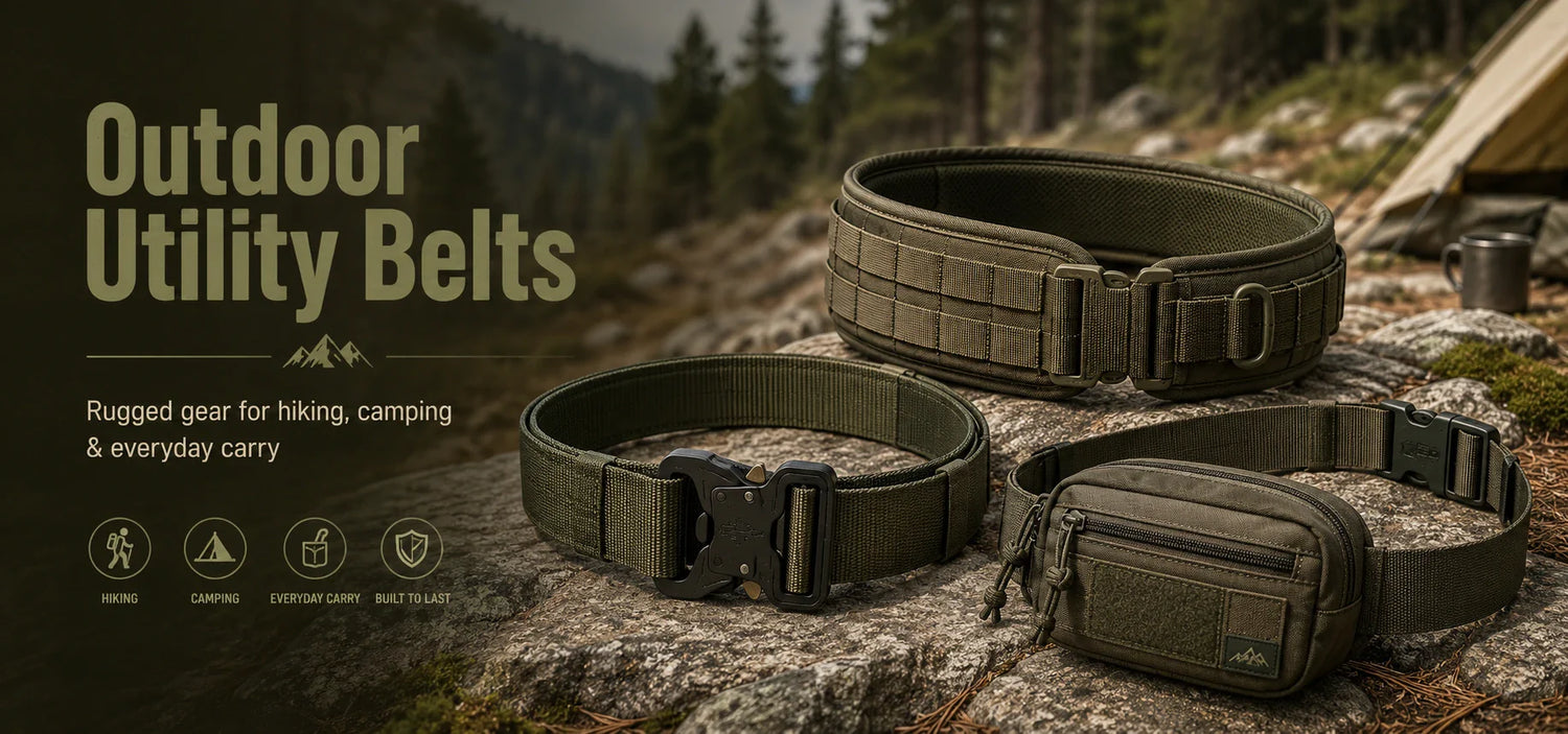 Durable outdoor adventure belts in camouflage design for all outdoor activities