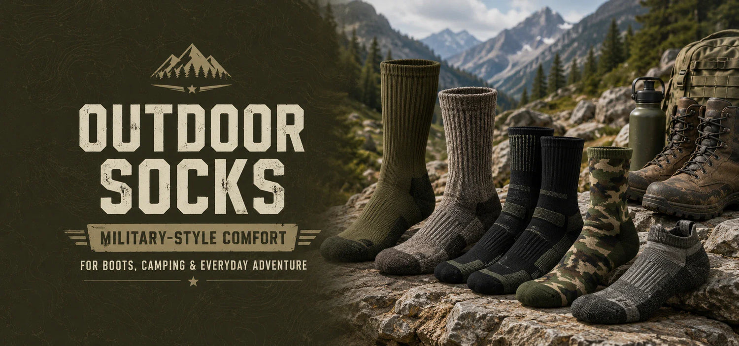 Stylish army style socks for outdoors featuring a camouflage design and comfortable fit