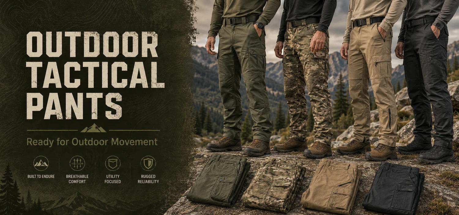 Outdoor tactical pants in camouflage design with multiple pockets for utility and comfort