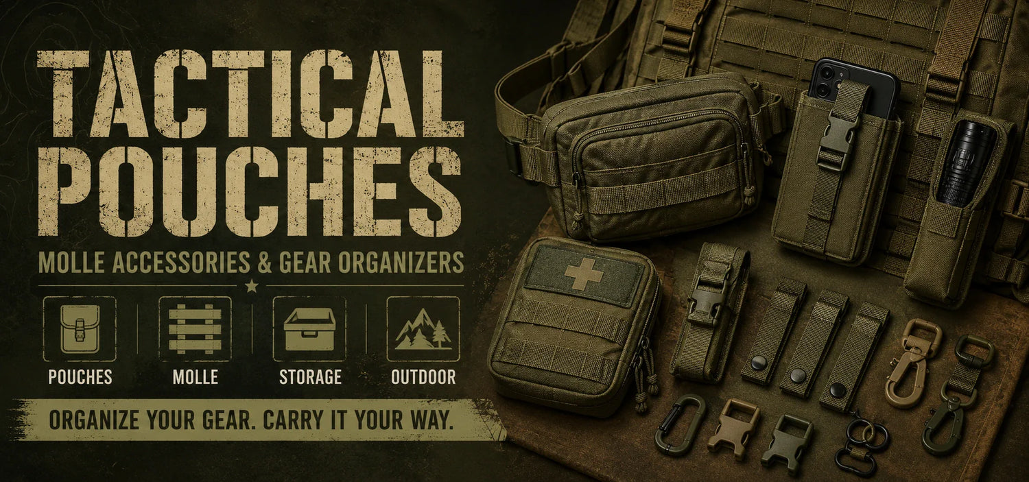 High-quality tactical pouches in durable materials for versatile storage and outdoor use