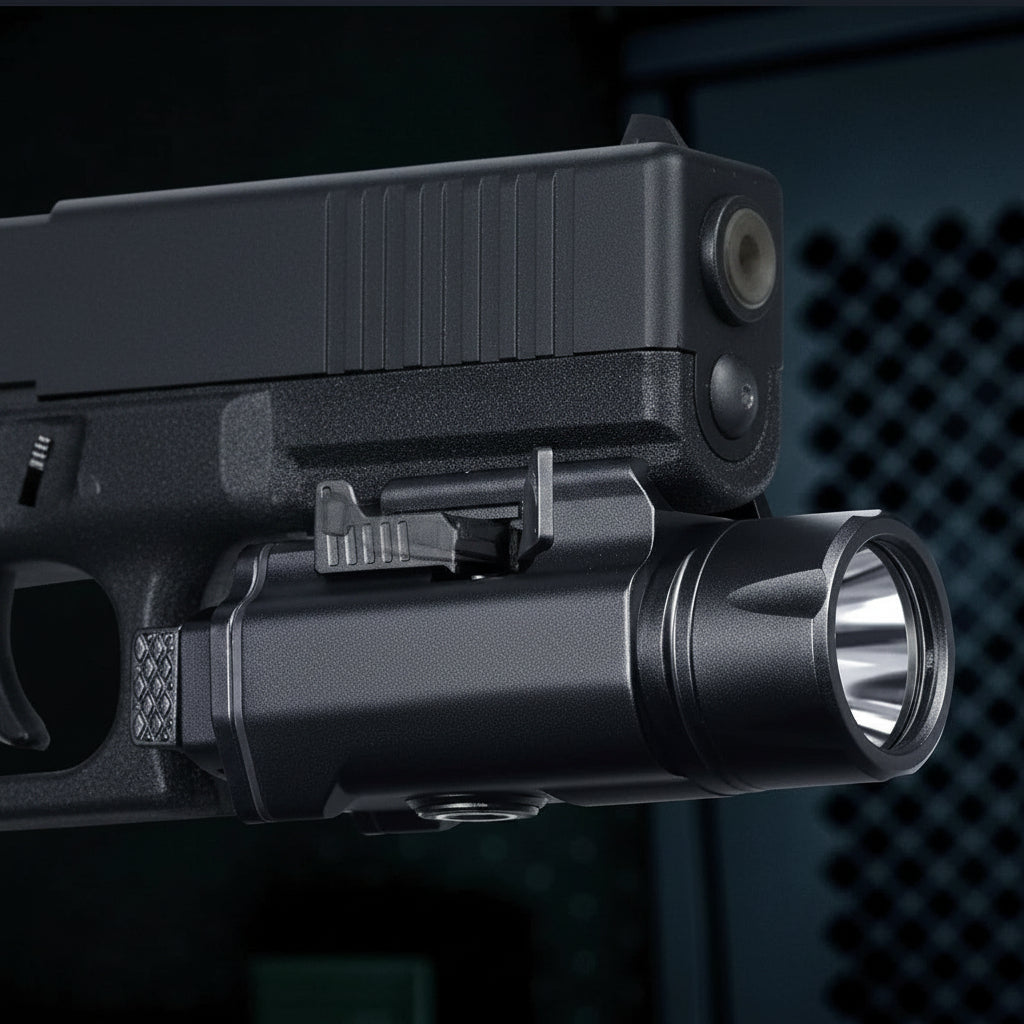 1600 lumens rail-mounted light for tactical firearms with adjustable brightness