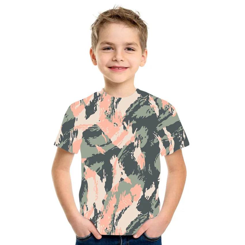 Kids Boys 3D Printed Camouflage T-Shirt - Military-Outdoors.com