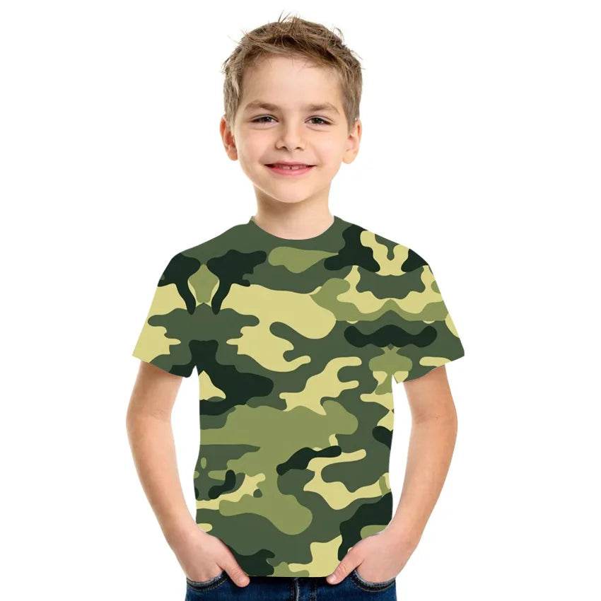 Kids Boys 3D Printed Camouflage T-Shirt - Military-Outdoors.com