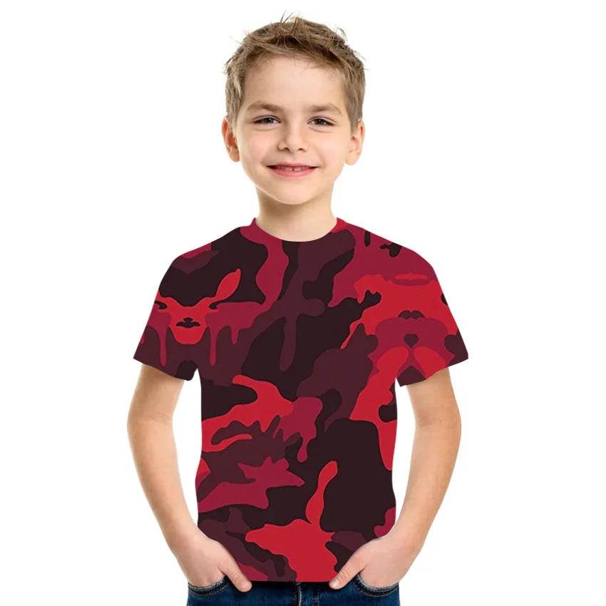 Kids Boys 3D Printed Camouflage T-Shirt - Military-Outdoors.com