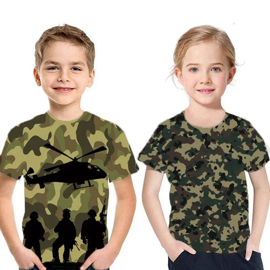 Kids Boys 3D Printed Camouflage T-Shirt - Military-Outdoors.com