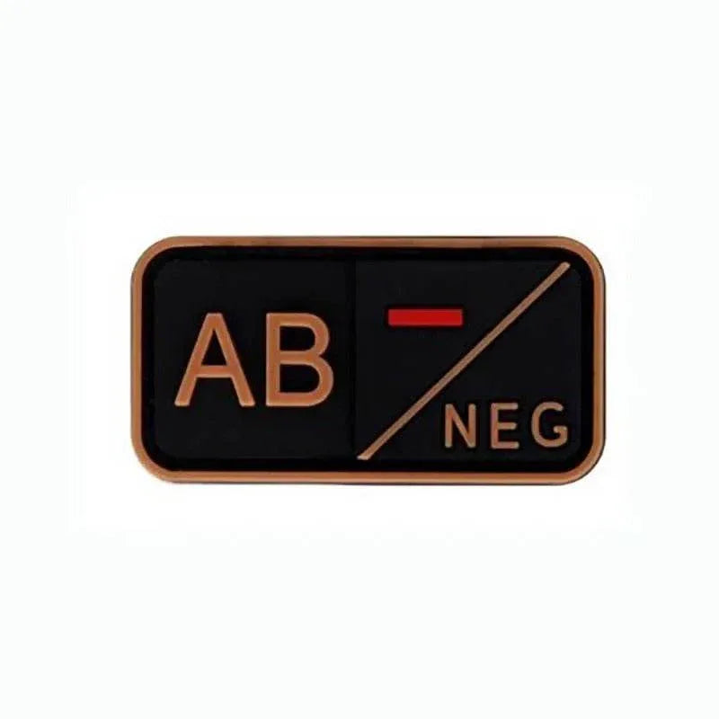 3D PVC blood type patch AB negative for military and outdoor use
