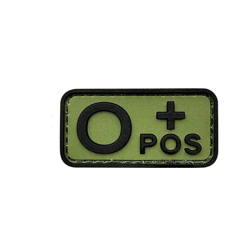Olive Green 3D PVC blood type patch for military uniforms