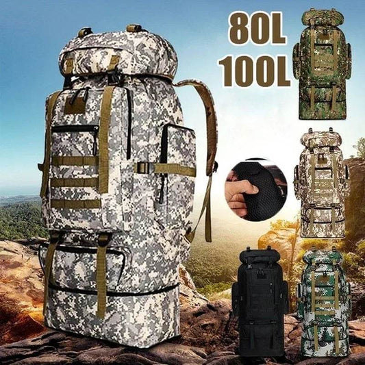 80L-100L Tactical Large Backpack For Outdoors Adventure - Military-Outdoors.com