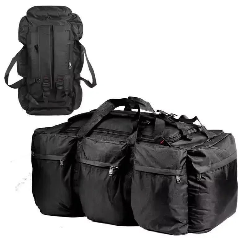 90l outdoor backpack in black with multiple pockets for camping and hiking