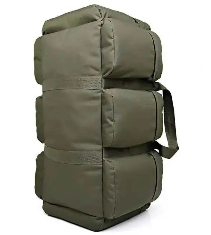 Olive Green 90l outdoor backpack with multiple storage compartments for outdoor adventures