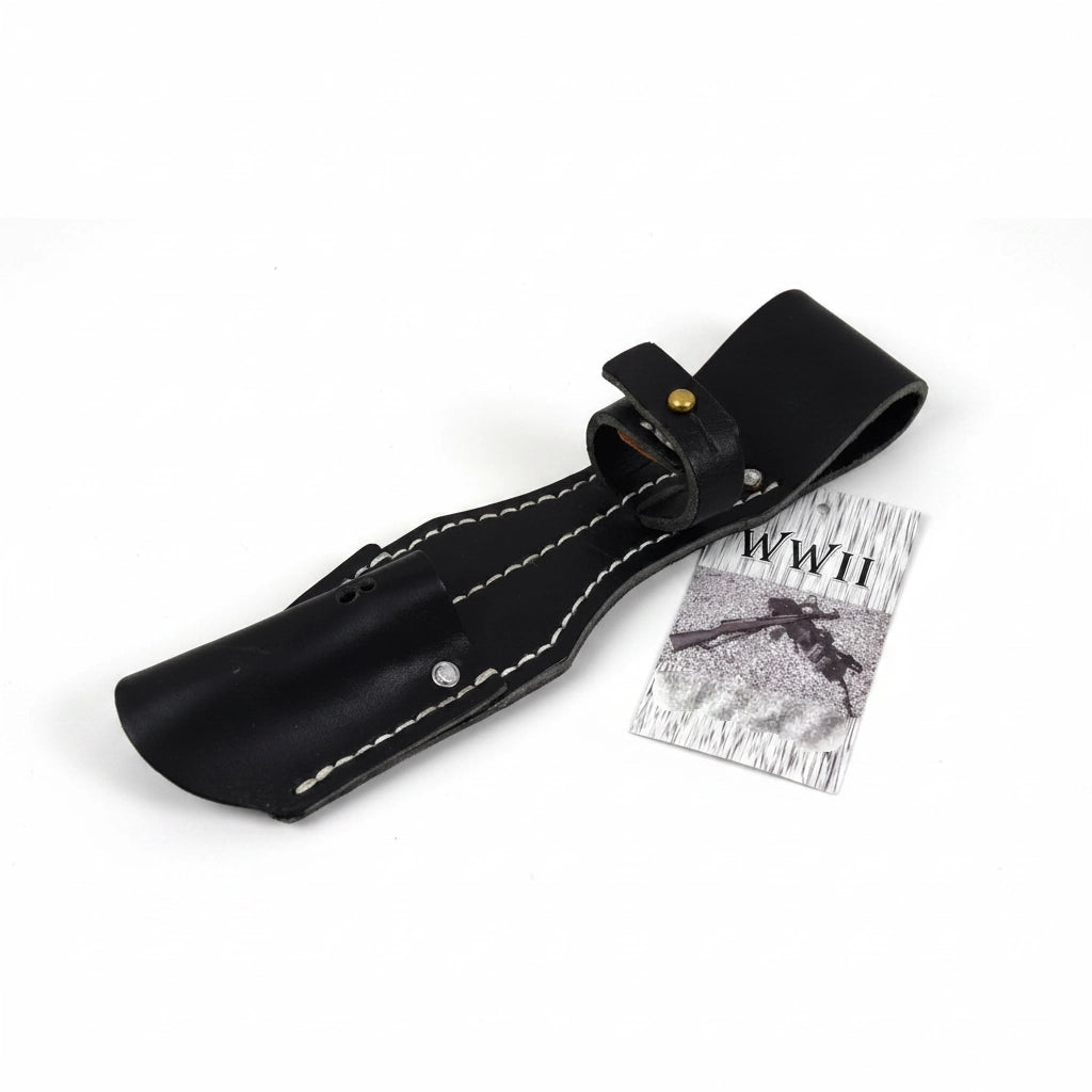 Black leather 98K bayonet frog replica for WWII enthusiasts