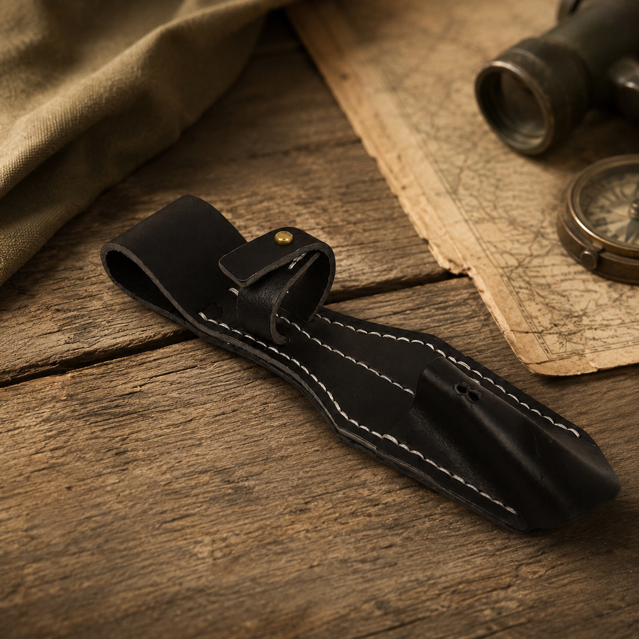 98K bayonet frog replica in black leather for military use