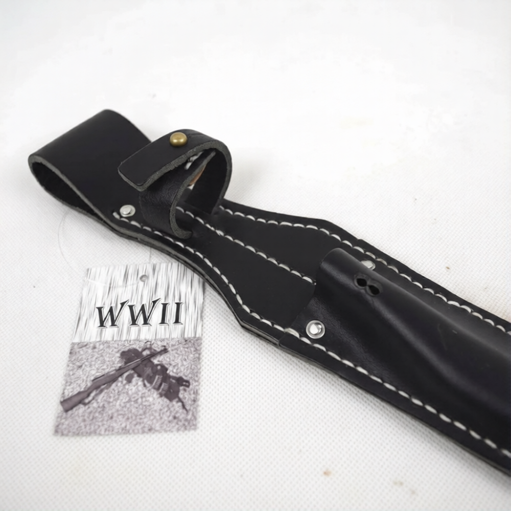 98K bayonet frog replica in black leather for military enthusiasts