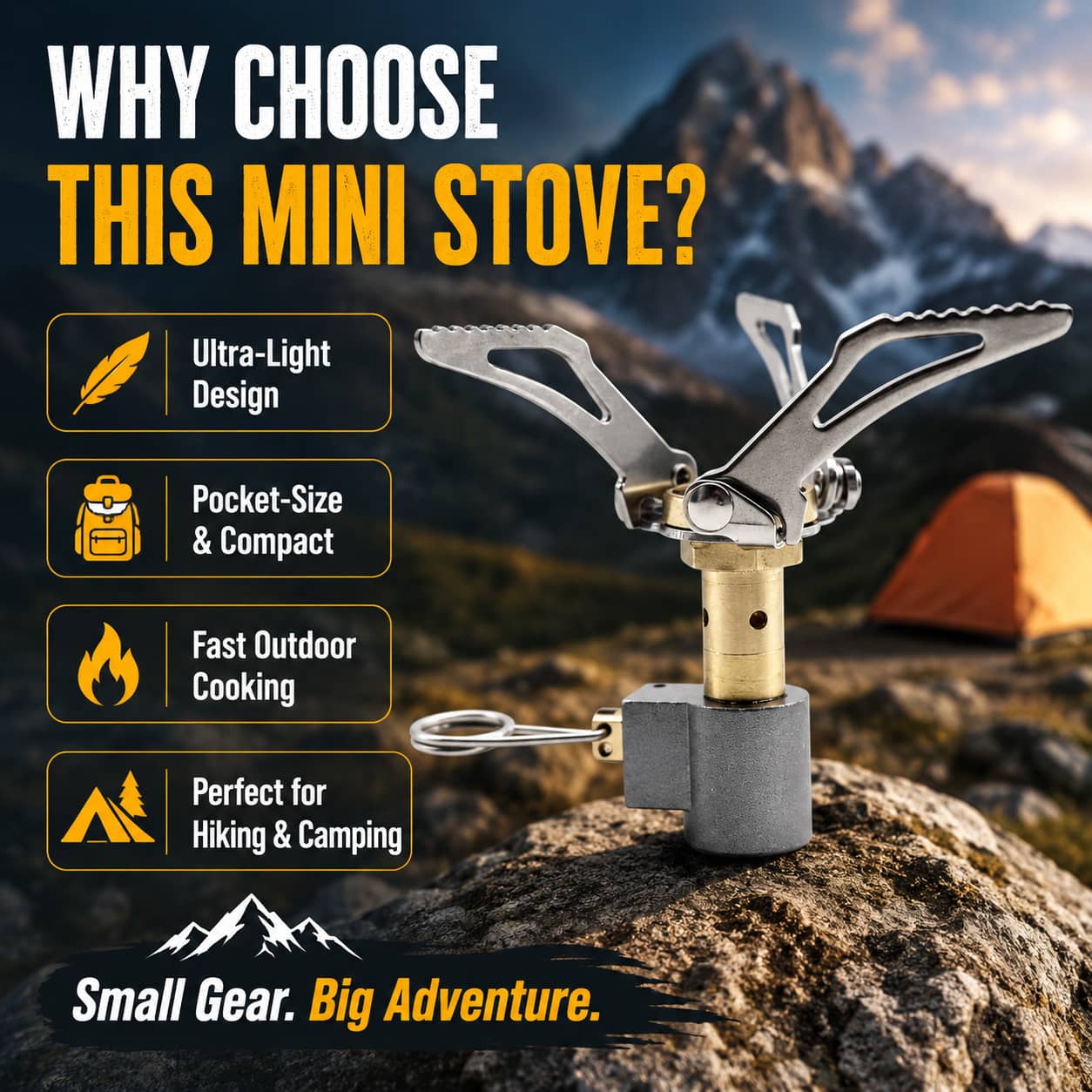 Ultra-Light Titanium Camping Stove - Portable Survival Equipment for Outdoor
