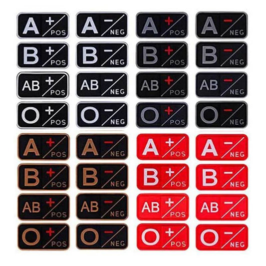 3D PVC Blood Type Hook and Loop Patches - Military-Outdoors.com