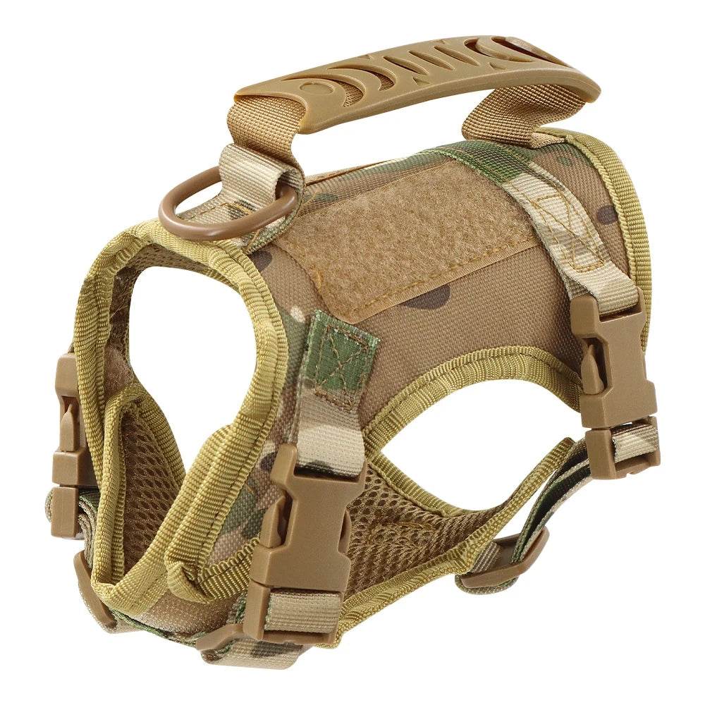 Adjustable kitten vest in tan camouflage for outdoor adventures