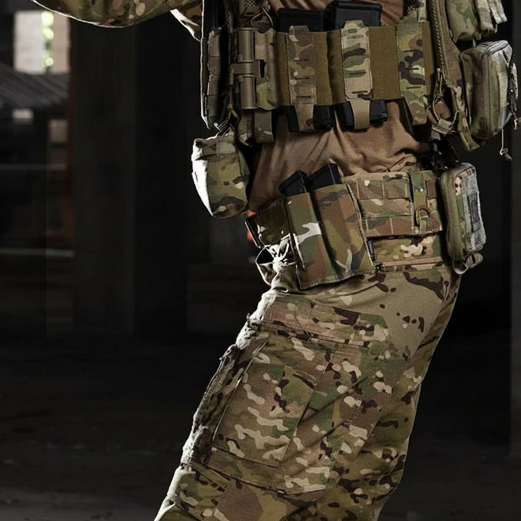 Multicam Tactical Belt with adjustable outdoor belt for secure gear support