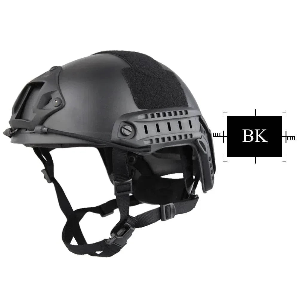 Black airsoft helmet with adjustable straps and tactical design for optimal protection