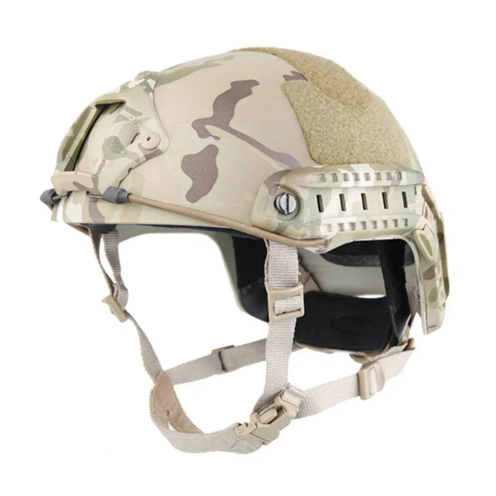 Tactical airsoft helmet in camouflage for enhanced protection and comfort