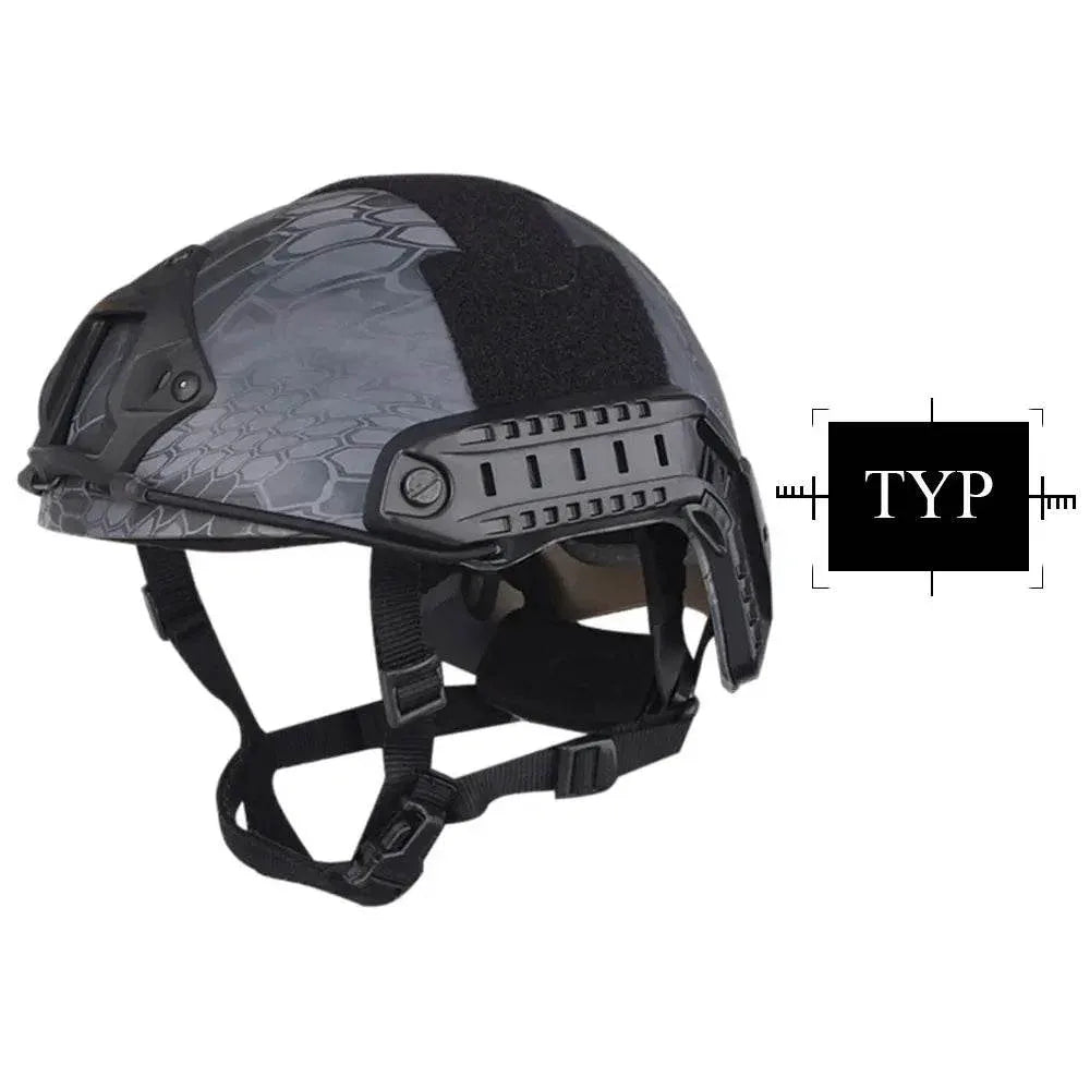 Black Tactical Airsoft Helmet with Adjustable Straps for Enhanced Protection