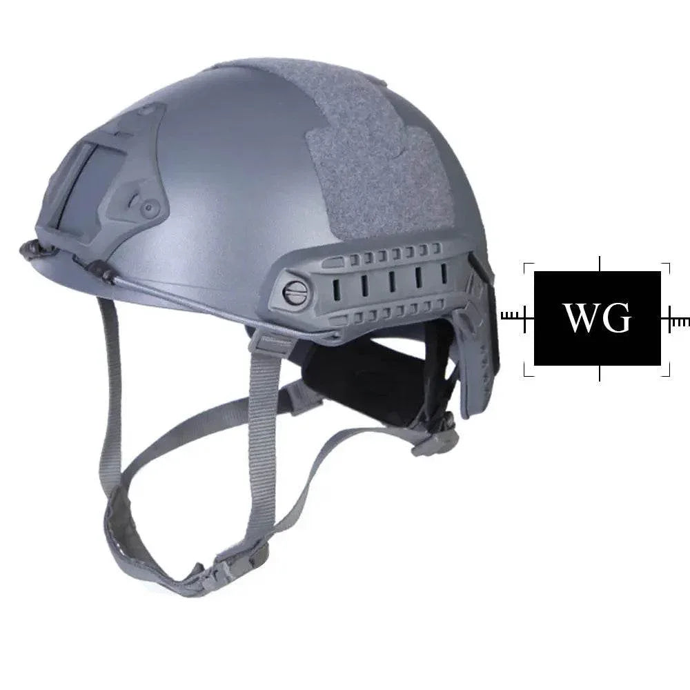 Gray tactical airsoft helmet designed for enhanced protection and comfort