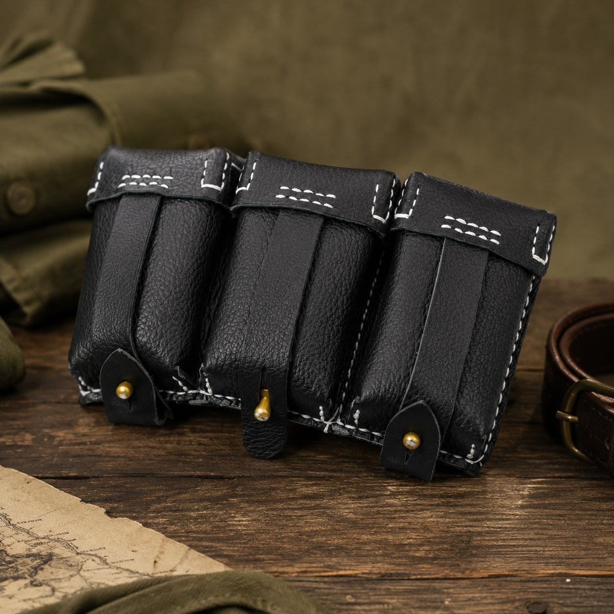 Black ammunition pouch replica for carrying essential gear